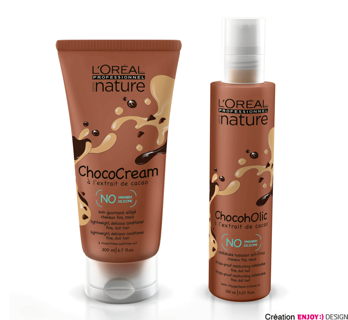 Exécution et implémentation de la nouvelle identité sur la gamme packagings des produits Série Nature L’Oréal.