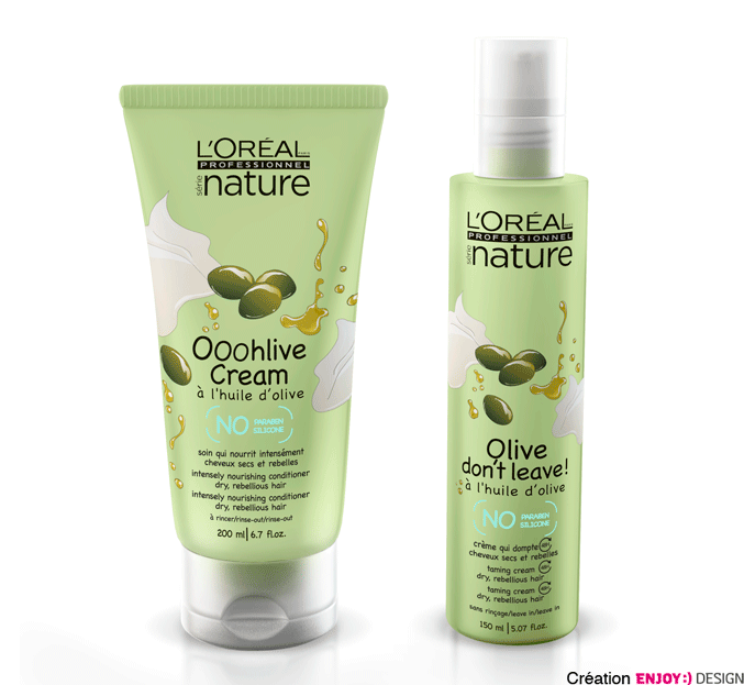 Exécution et implémentation de la nouvelle identité sur la gamme packagings des produits Série Nature L’Oréal.