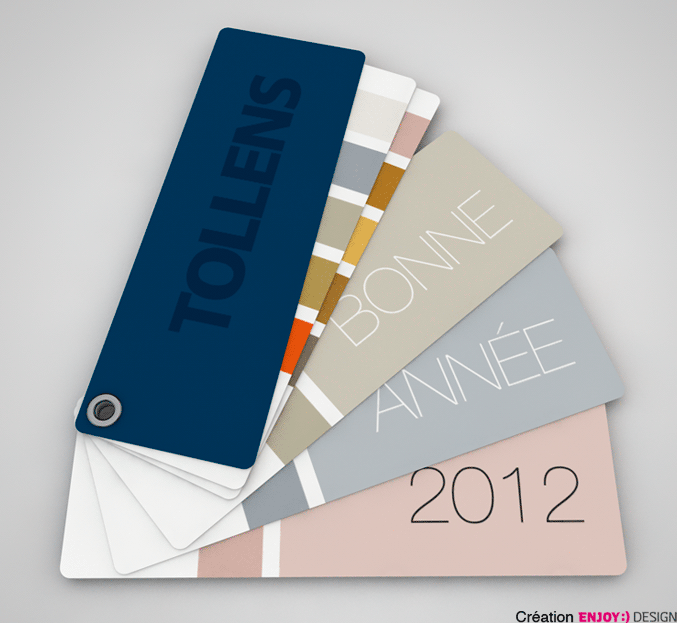 Recherche et création de carte de Vœux électronique, pour la marque TOLLENS (2012) en collaboration avec le créatif.
